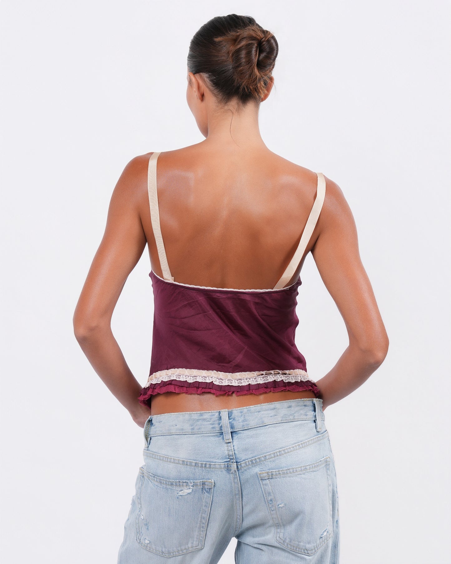 Burgundy Ruffle Top