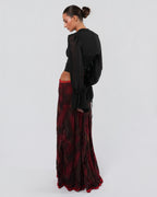 Silk Maxi Skirt With Pearl Detail