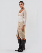 FW 2003 Leather And Suede Skirt
