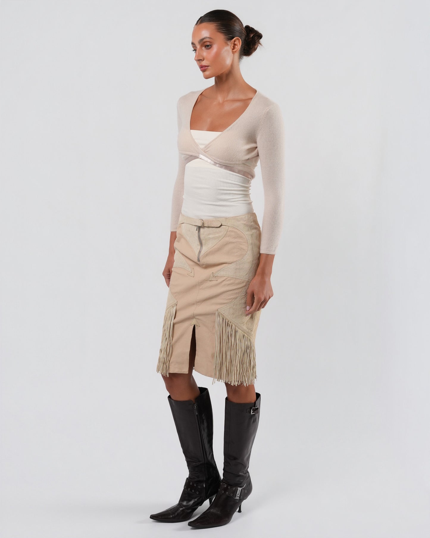FW 2003 Leather And Suede Skirt