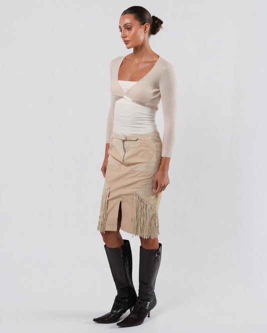 FW 2003 Leather And Suede Skirt