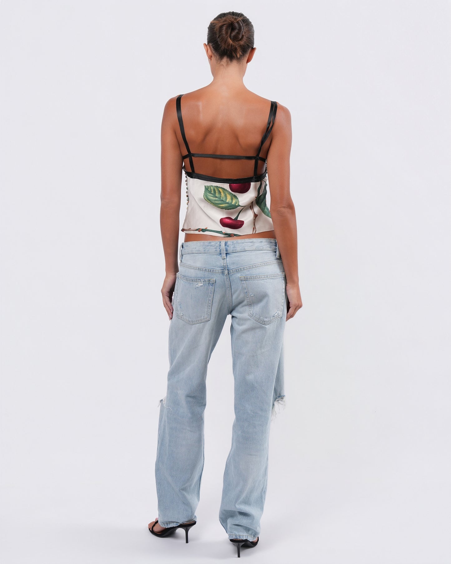 Cherry Print Silk Top
