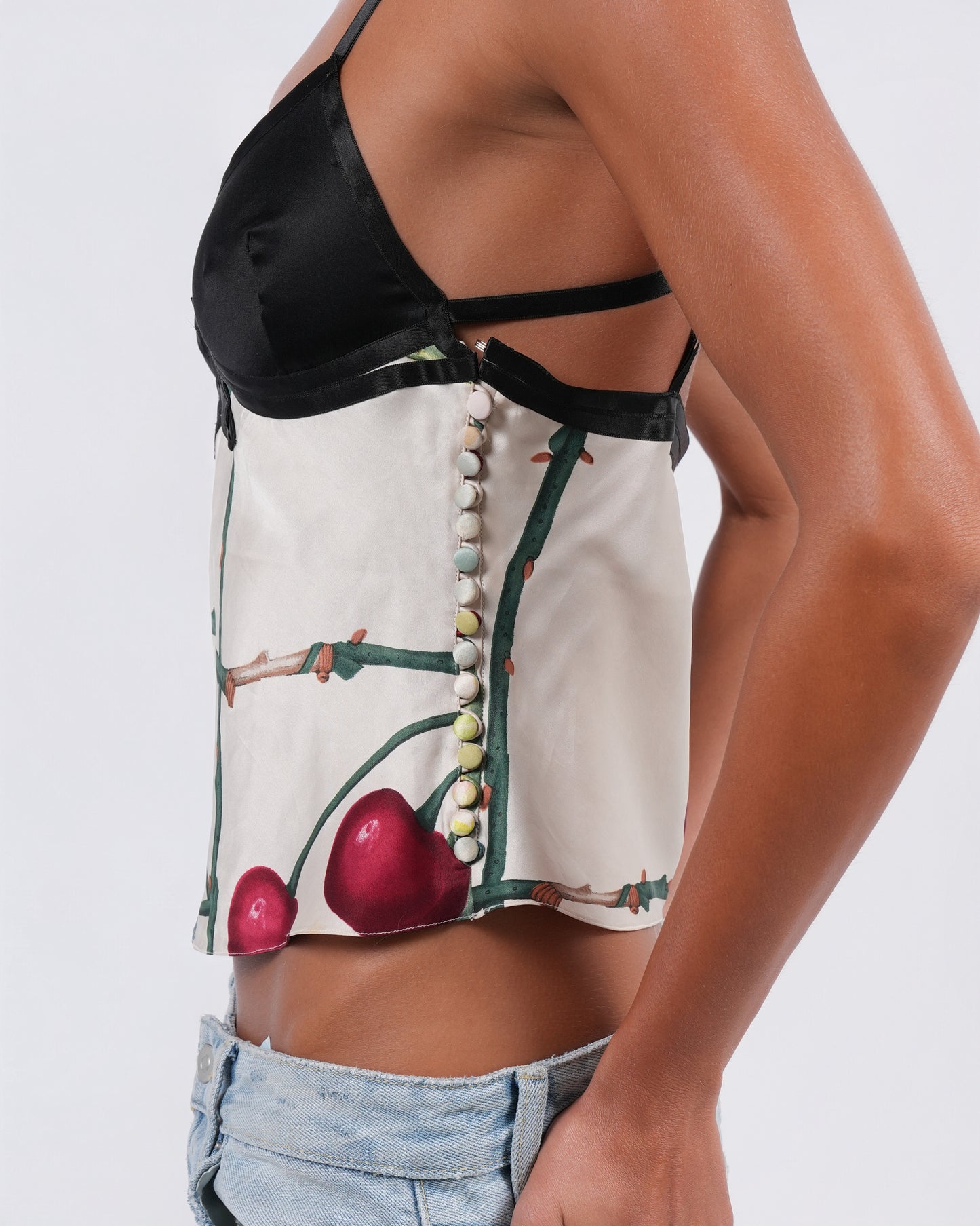 Cherry Print Silk Top