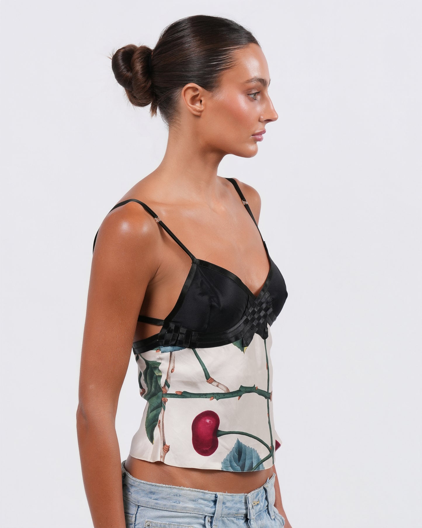 Cherry Print Silk Top