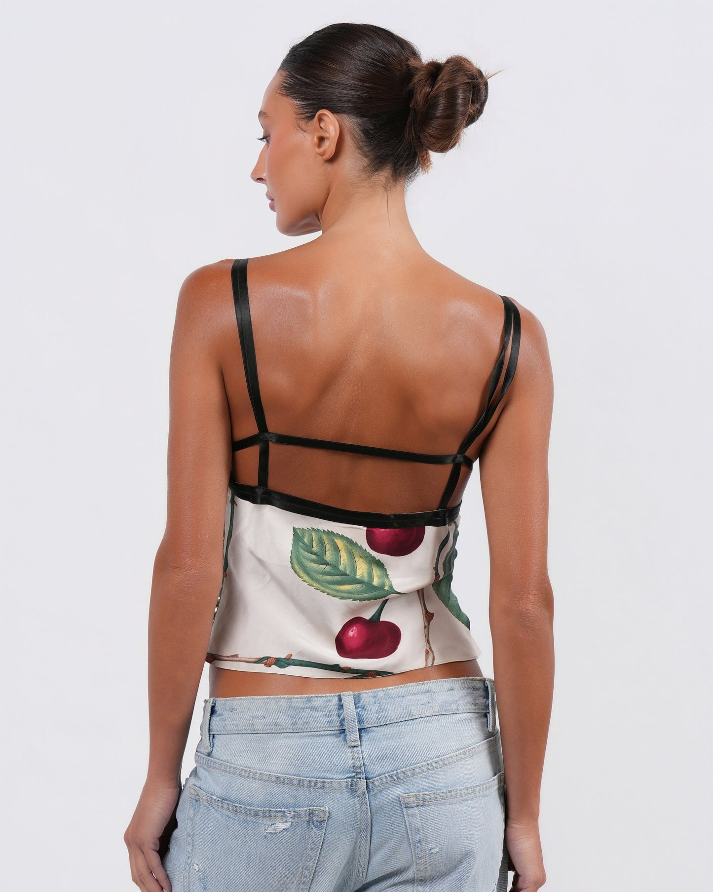 Cherry Print Silk Top