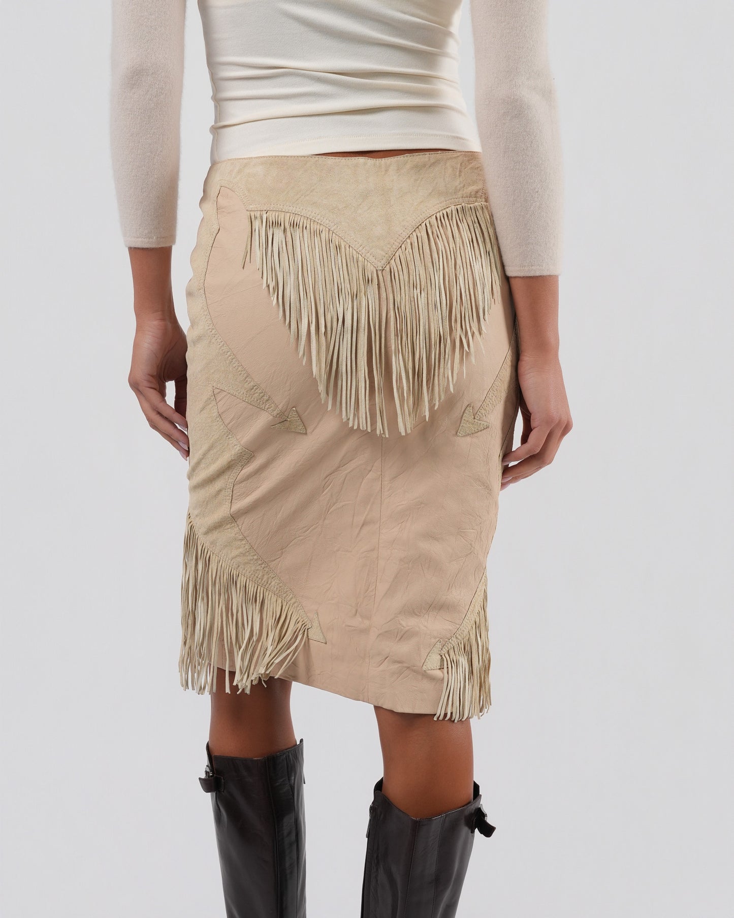 FW 2003 Leather And Suede Skirt