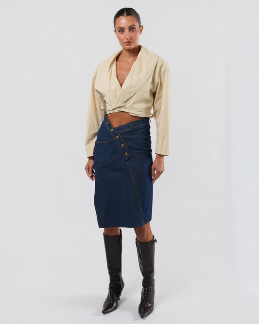 SS 2000 Asymmetrical Denim Skirt