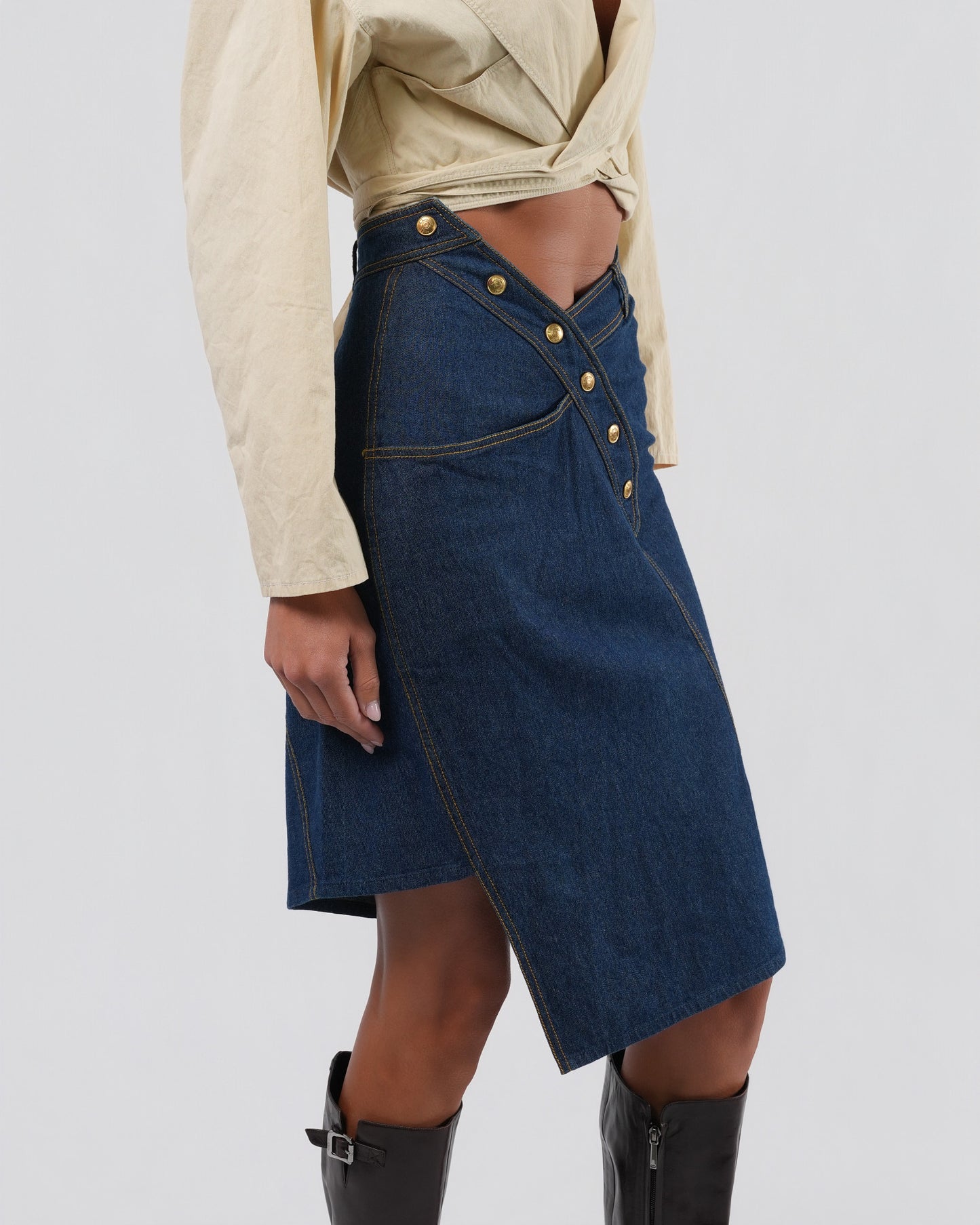 SS 2000 Asymmetrical Denim Skirt