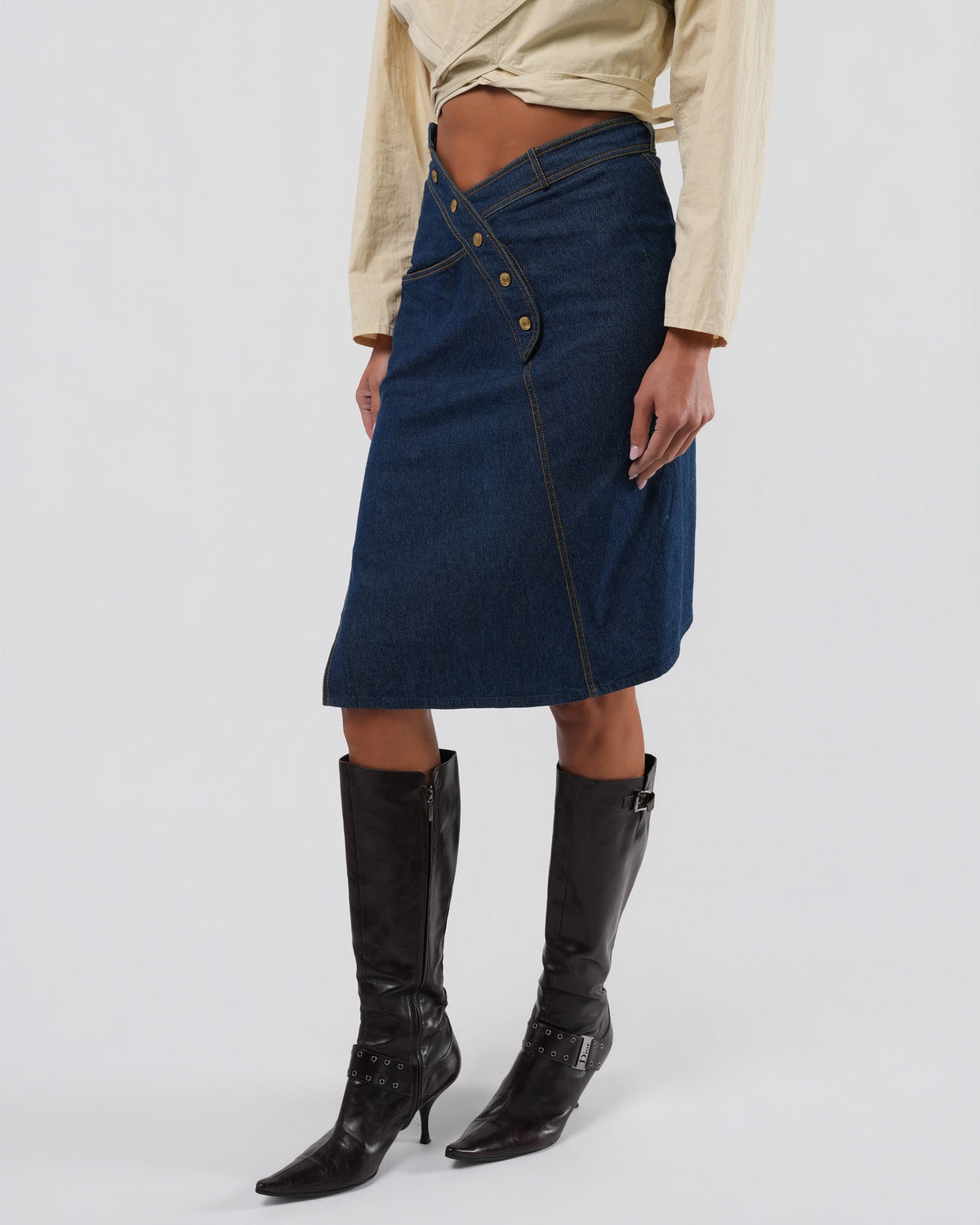 SS 2000 Asymmetrical Denim Skirt
