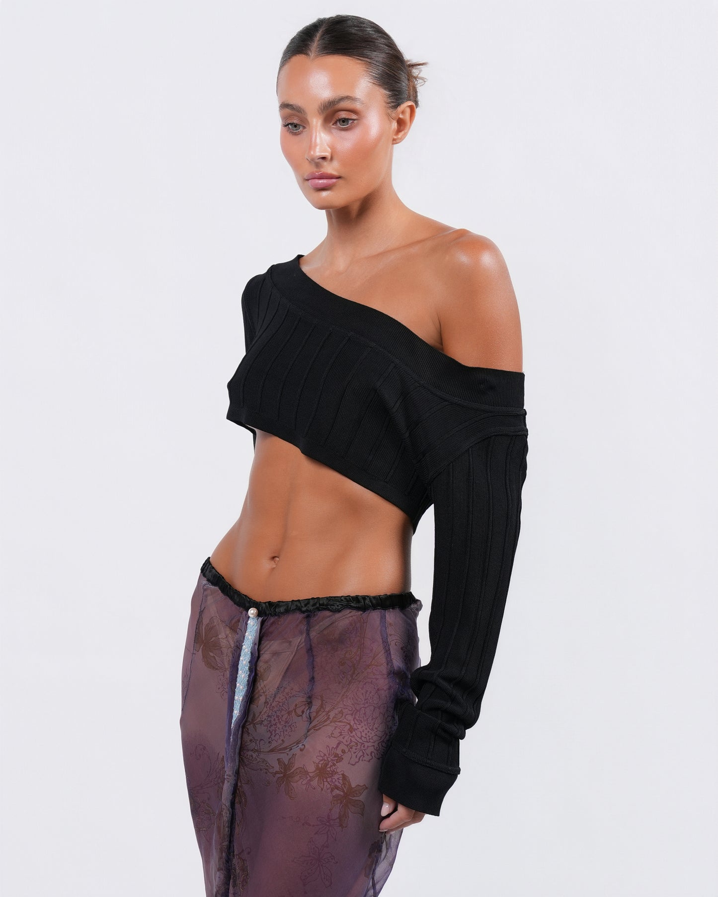 Cropped Long Sleeve Top