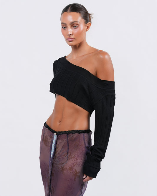 Cropped Long Sleeve Top