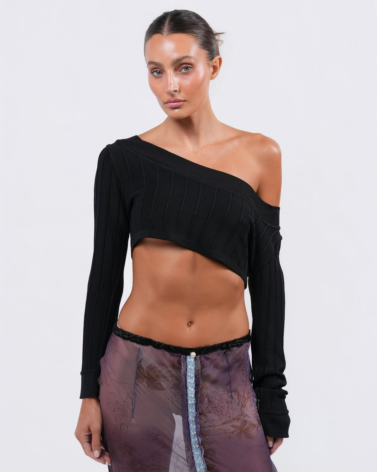 Cropped Long Sleeve Top