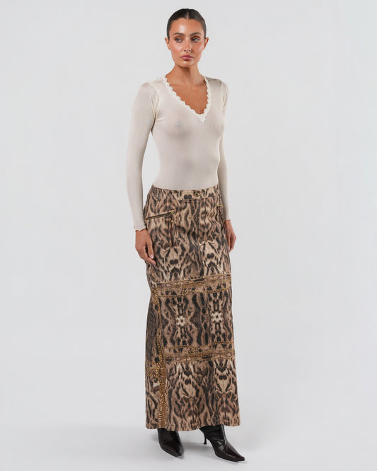 SS 2003 Leopard And Chain Print Skirt