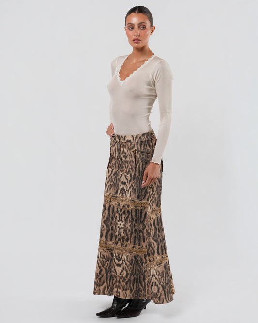 SS 2003 Leopard And Chain Print Skirt