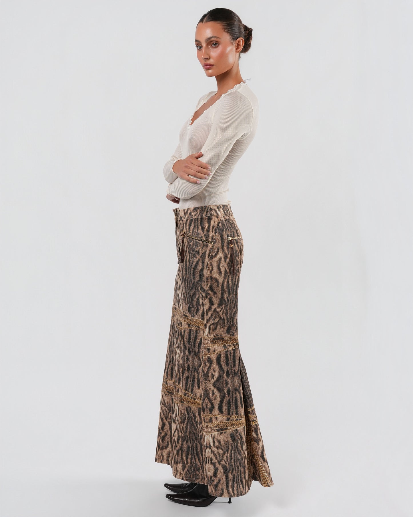 SS 2003 Leopard And Chain Print Skirt