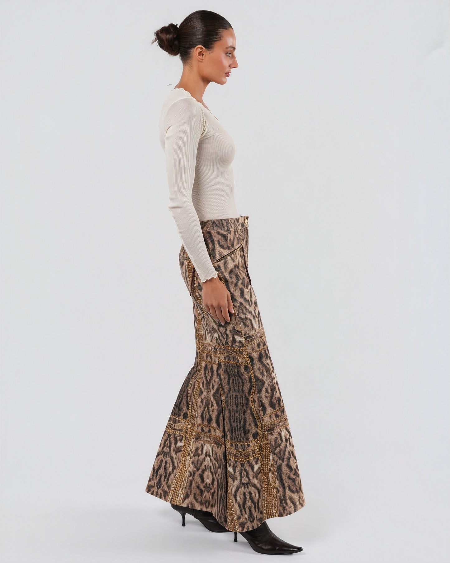 SS 2003 Leopard And Chain Print Skirt