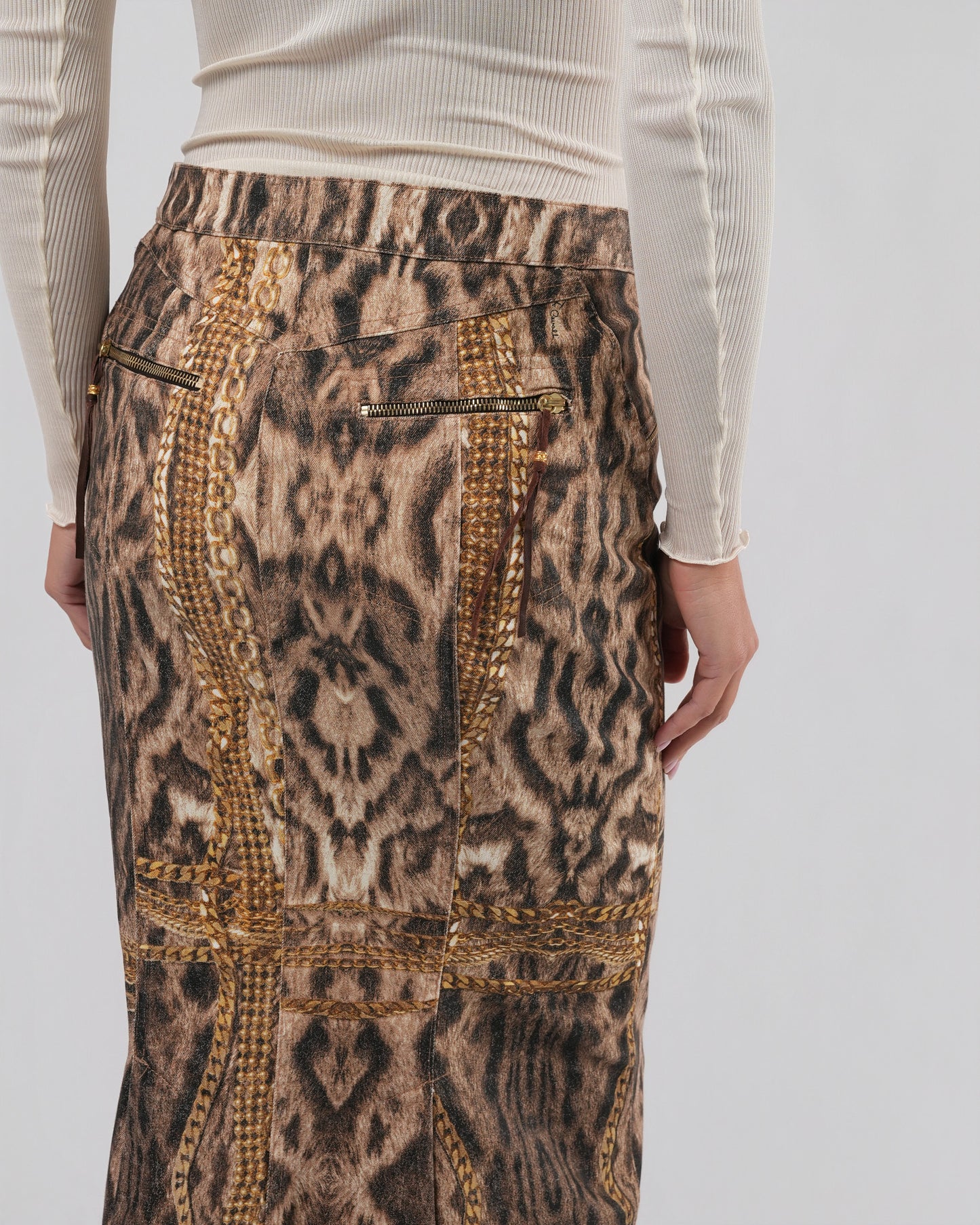 SS 2003 Leopard And Chain Print Skirt