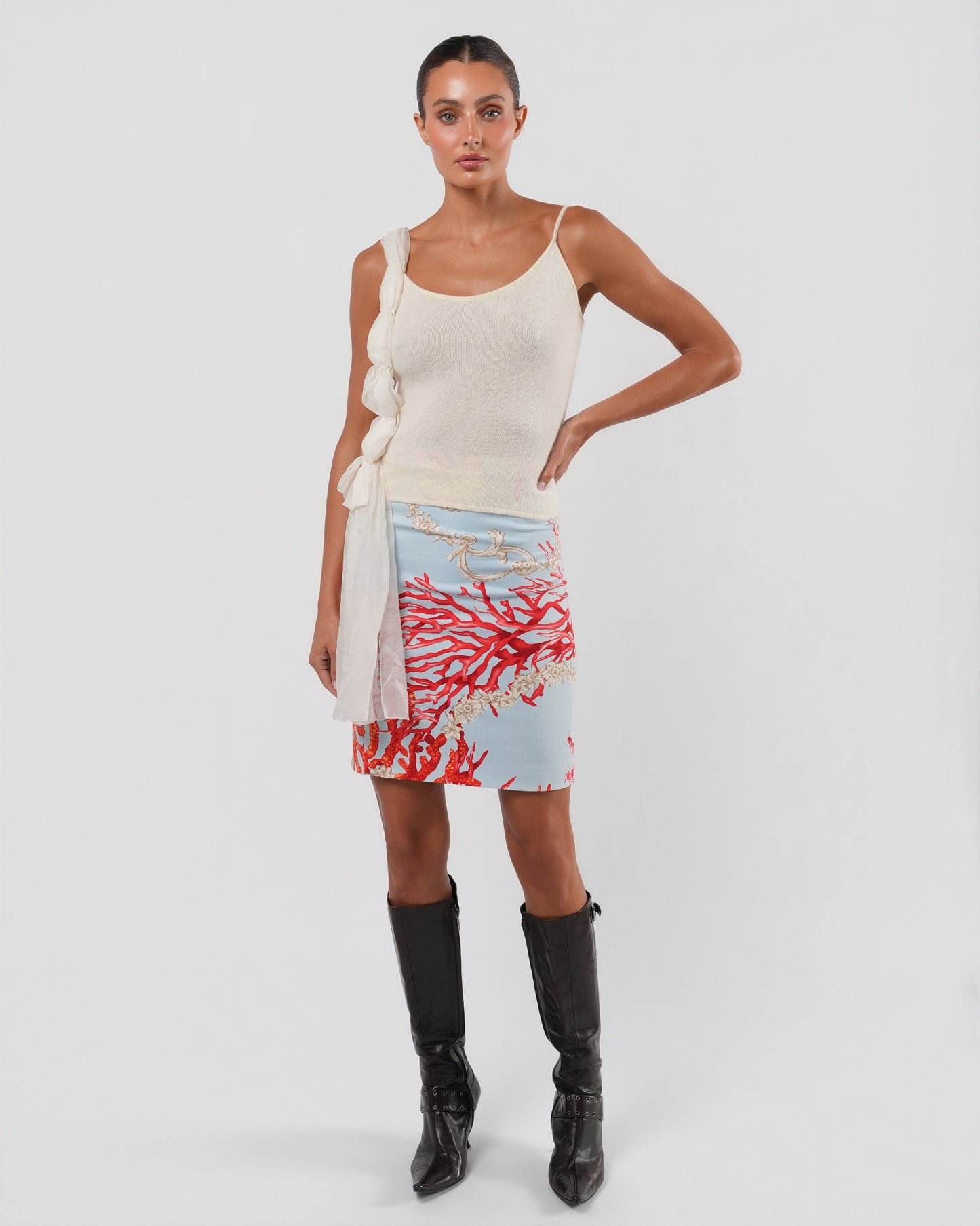 SS 2005 Coral Printed Skirt
