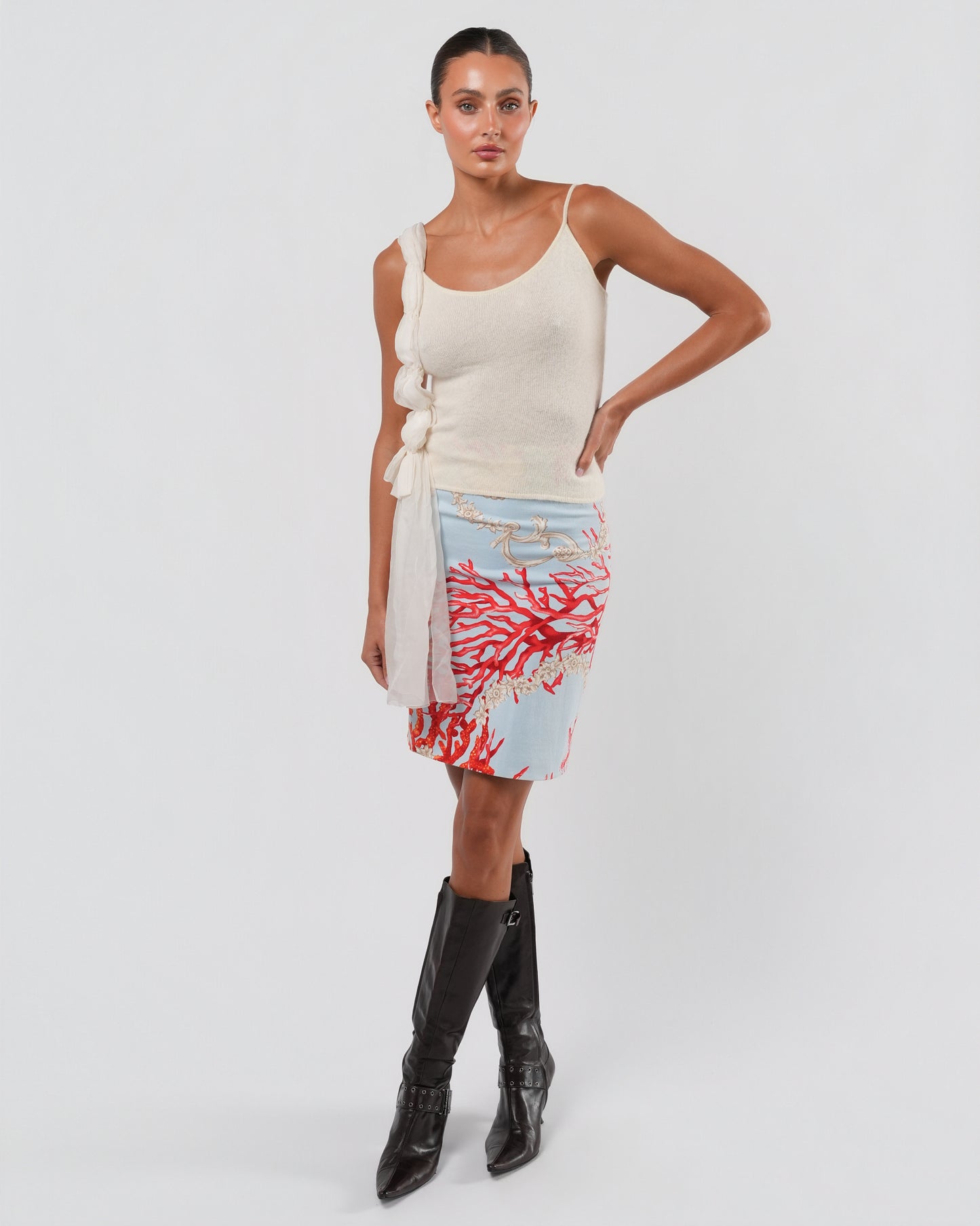 SS 2005 Coral Printed Skirt