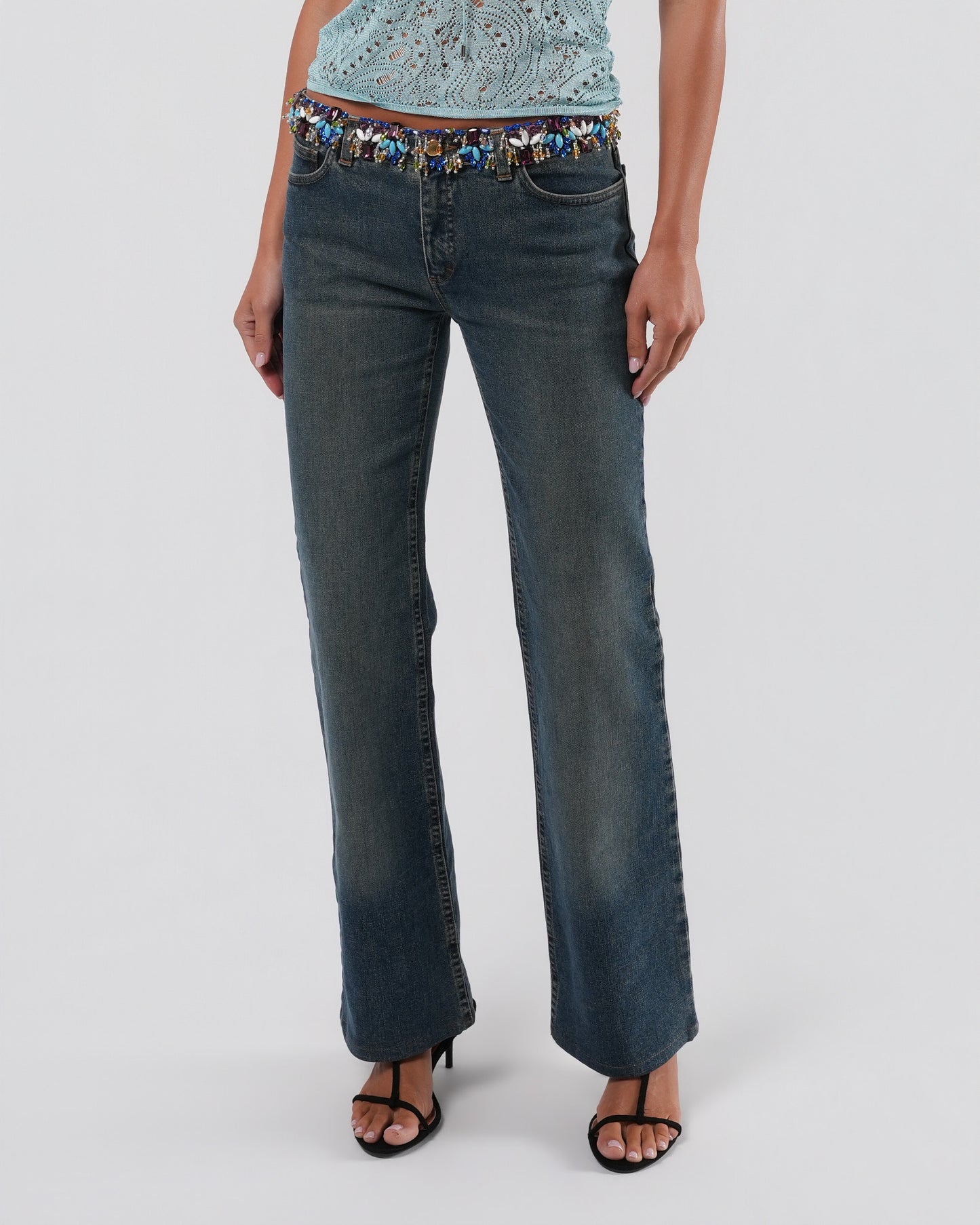 Embellished Low Rise Jeans