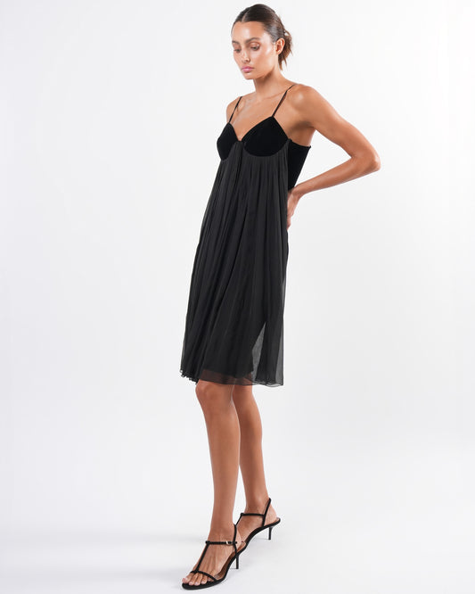 Velvet and Chiffon Dress