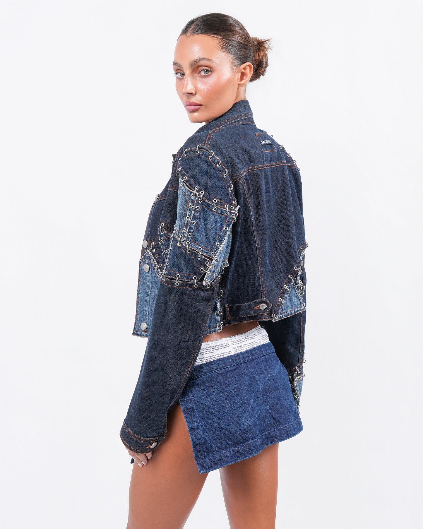 1990s JPG Jeans Pierced Denim Jacket