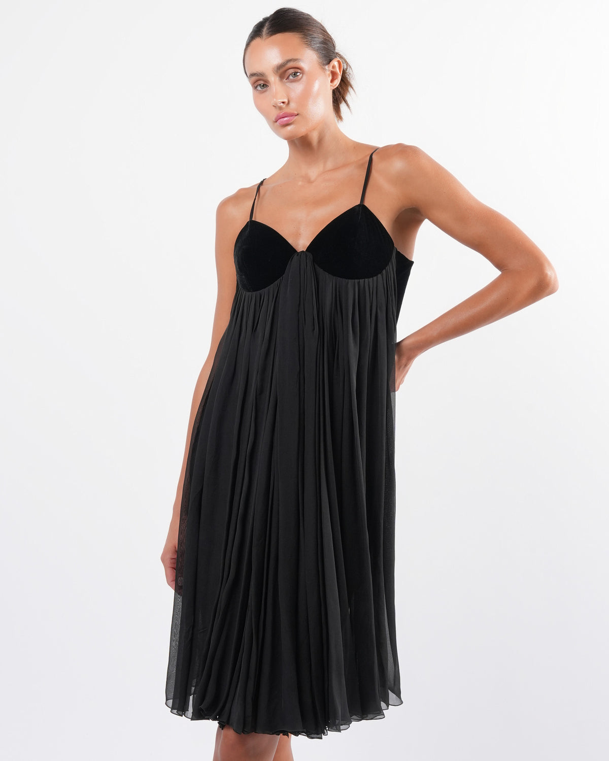 Velvet and Chiffon Dress