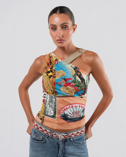 SS 2002 "Cuban Cigar" Print Top