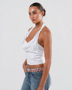 2000s Eyelet Backless Halter Top