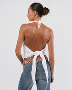 2000s Eyelet Backless Halter Top