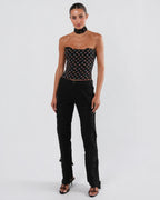 Black Jeans With Silk Inlay