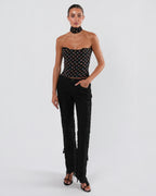 Black Jeans With Silk Inlay