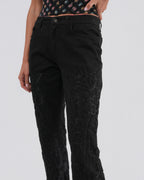 Black Jeans With Silk Inlay