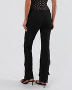 Black Jeans With Silk Inlay