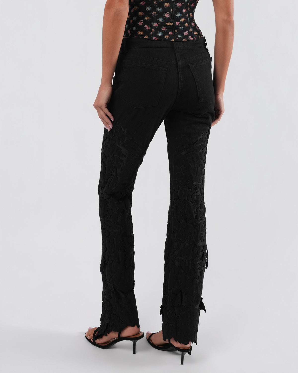 Black Jeans With Silk Inlay