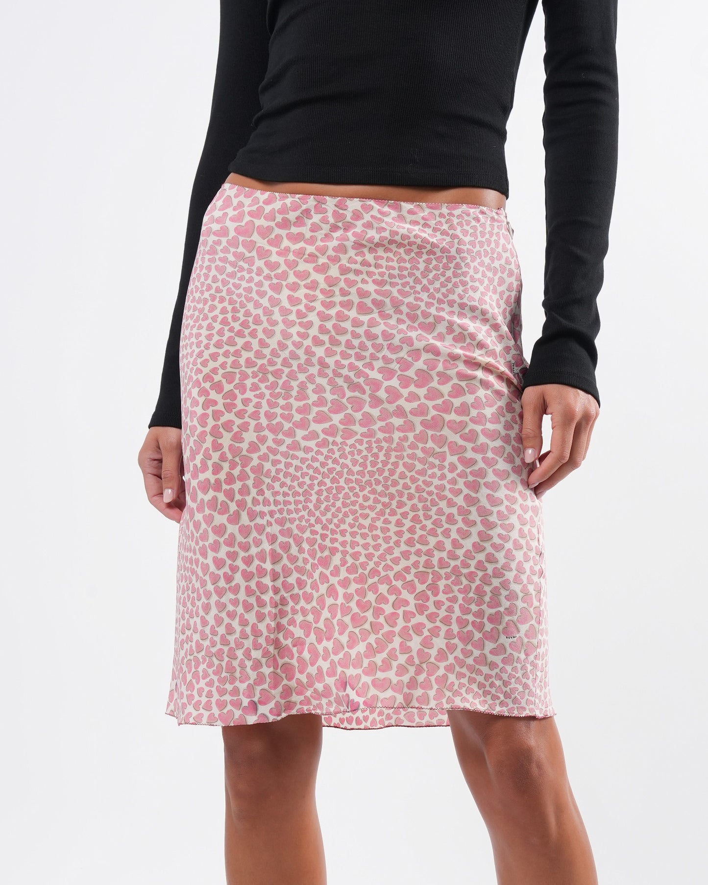 SS 2000 Silk Heart Print Skirt