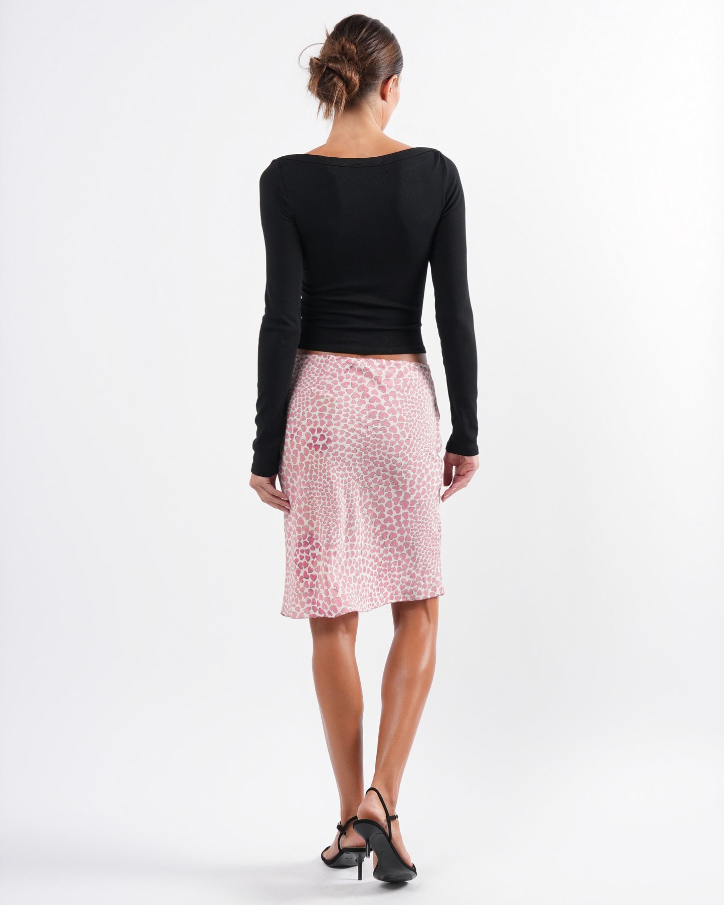 SS 2000 Silk Heart Print Skirt