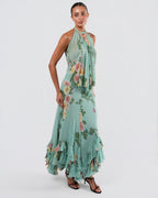 C. 2003 Silk Top And Skirt Set With Butterfly Detail
