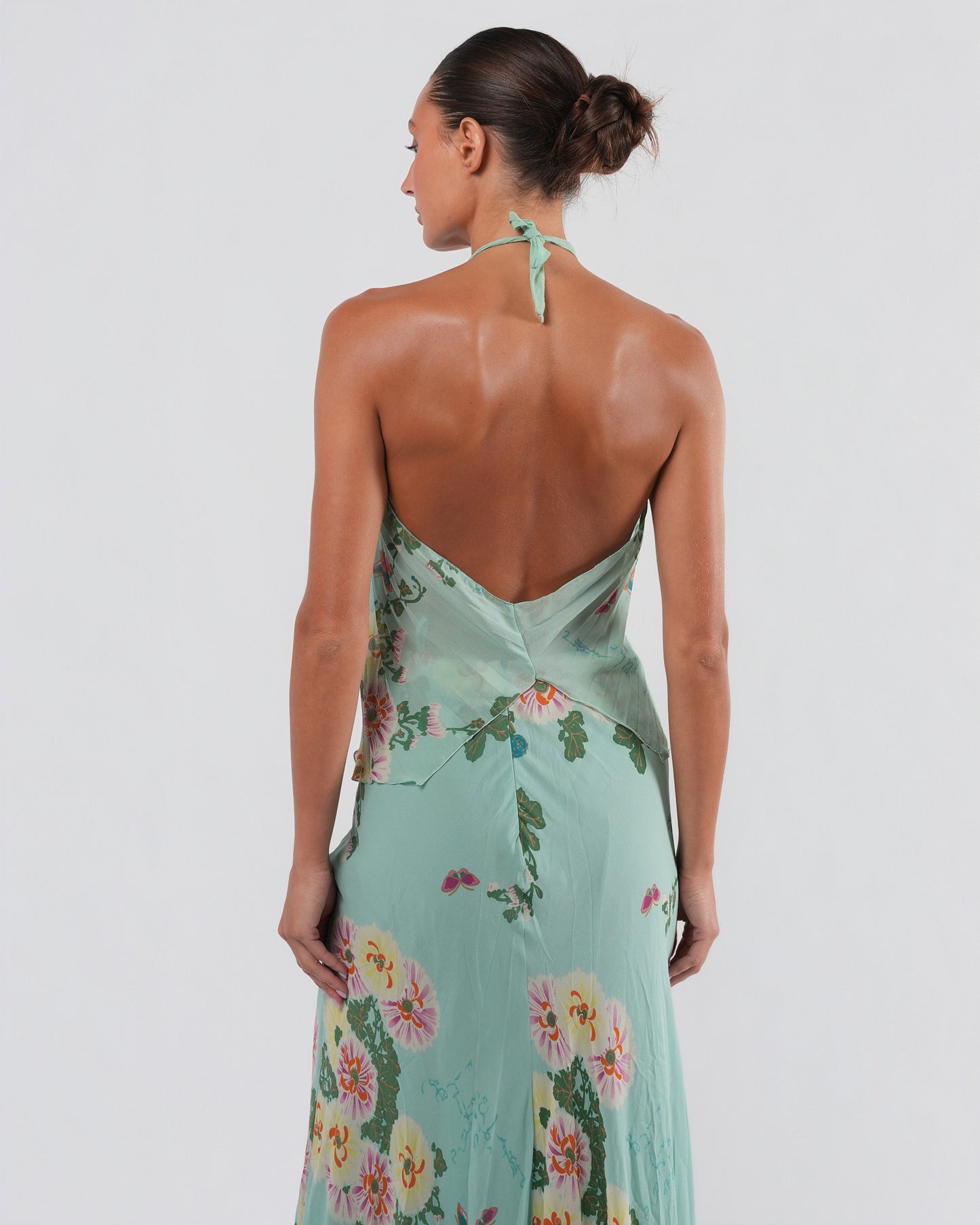 C. 2003 Silk Top And Skirt Set With Butterfly Detail