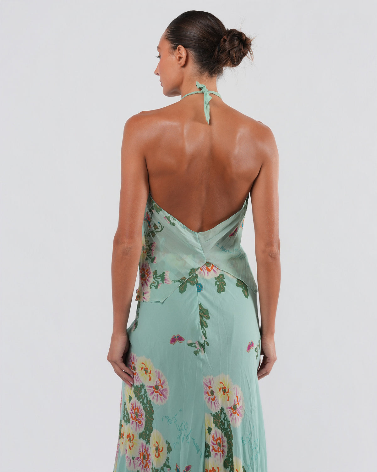 C. 2003 Silk Top And Skirt Set With Butterfly Detail