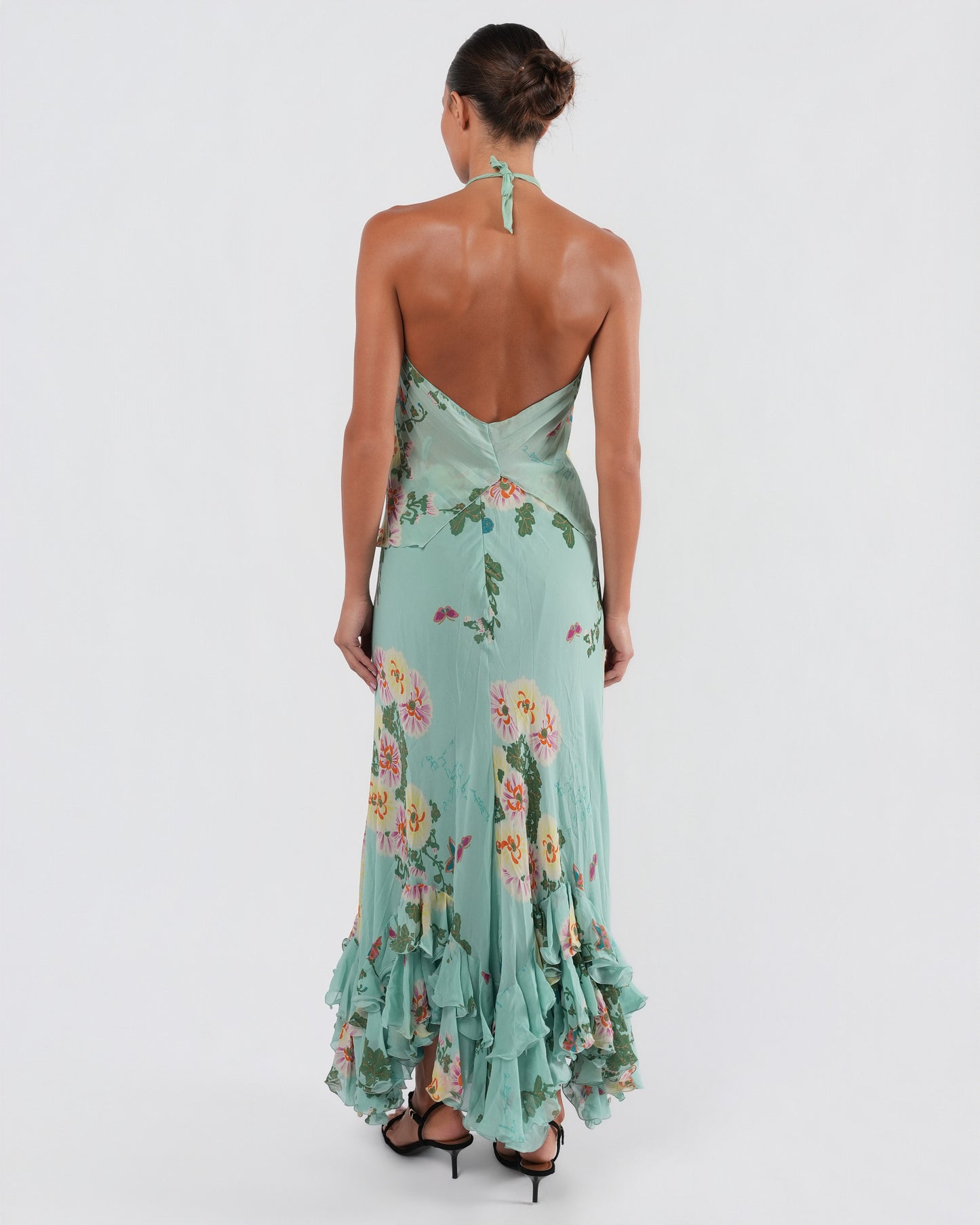 C. 2003 Silk Top And Skirt Set With Butterfly Detail