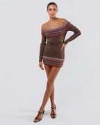 1990s Rainbow Trim Mini Dress