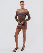 1990s Rainbow Trim Mini Dress