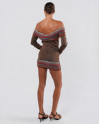 1990s Rainbow Trim Mini Dress