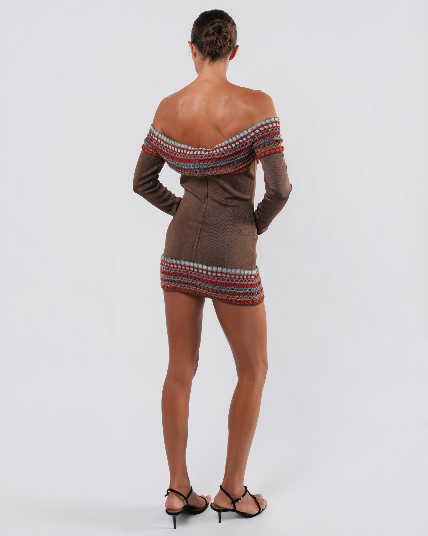 1990s Rainbow Trim Mini Dress