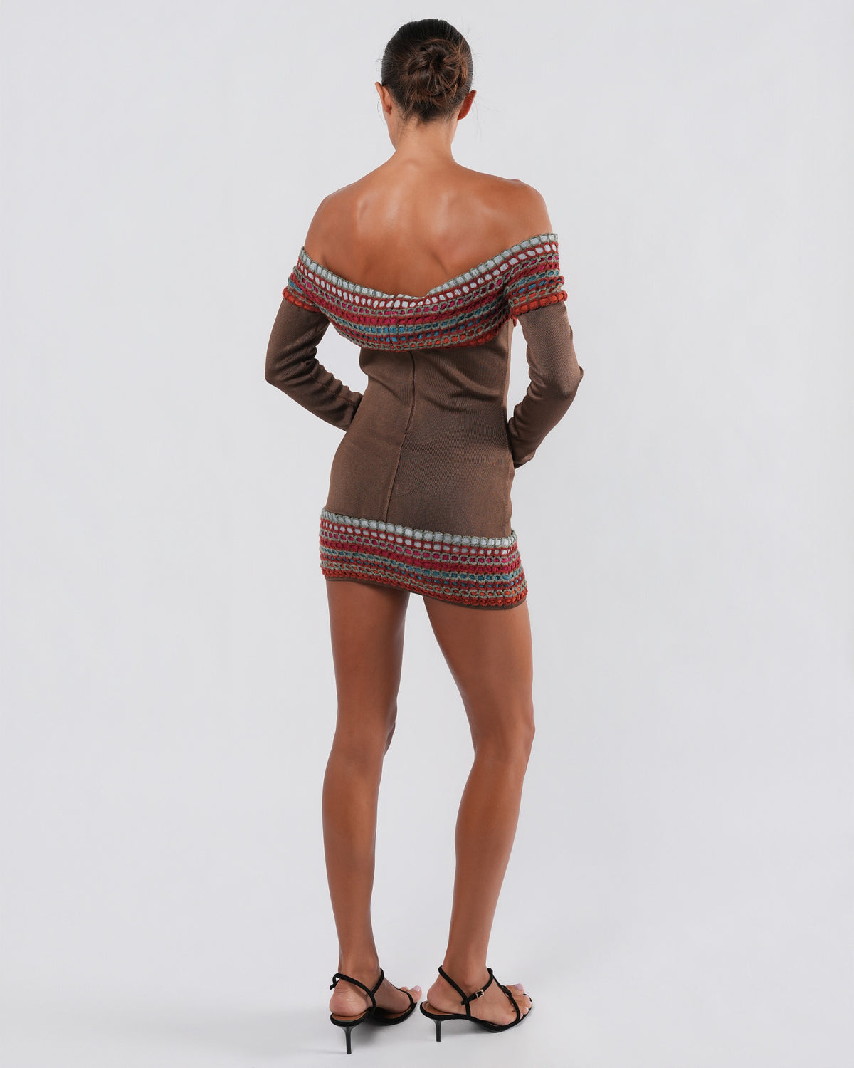 1990s Rainbow Trim Mini Dress