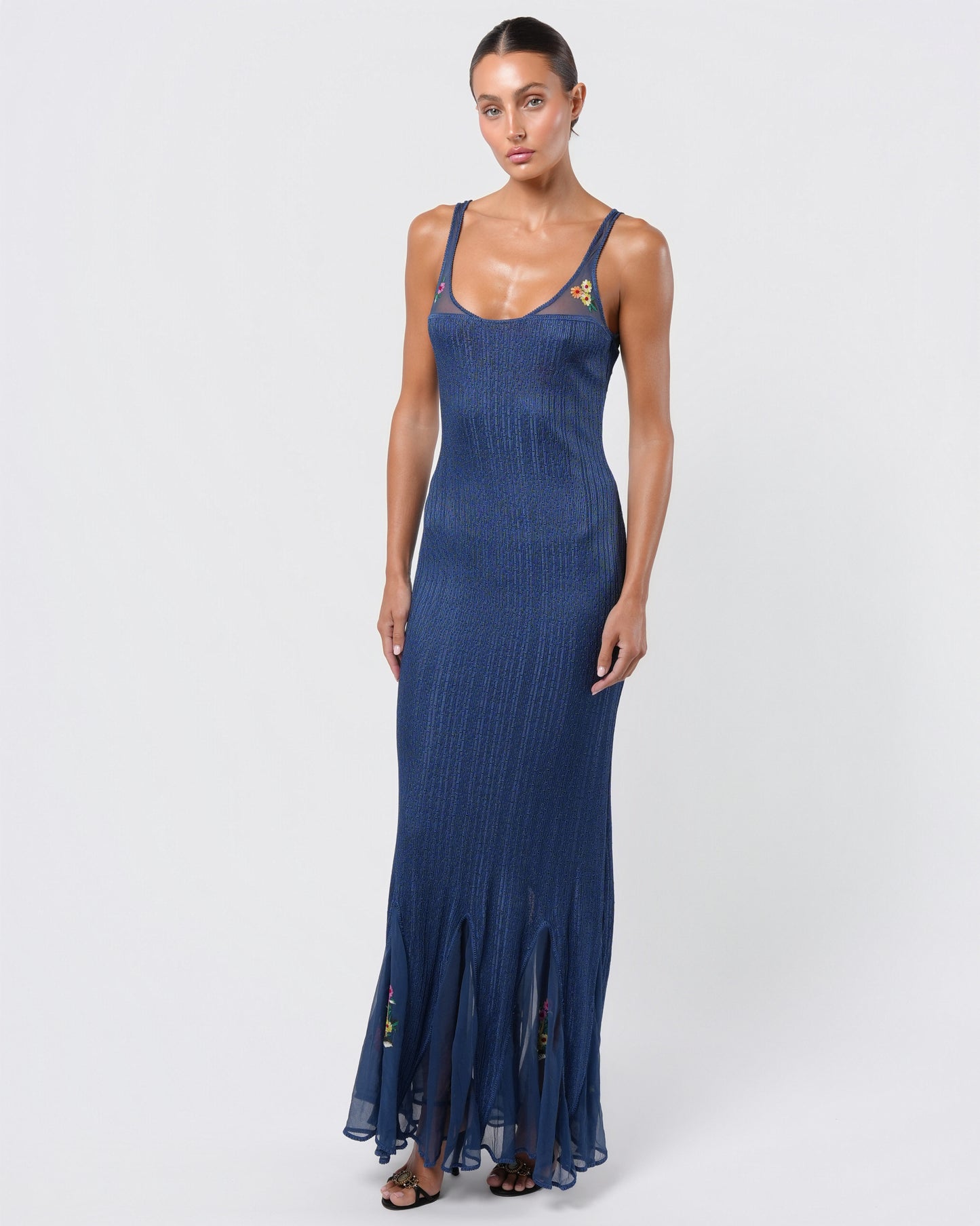 FW 2001 Knit Embroidered Gown