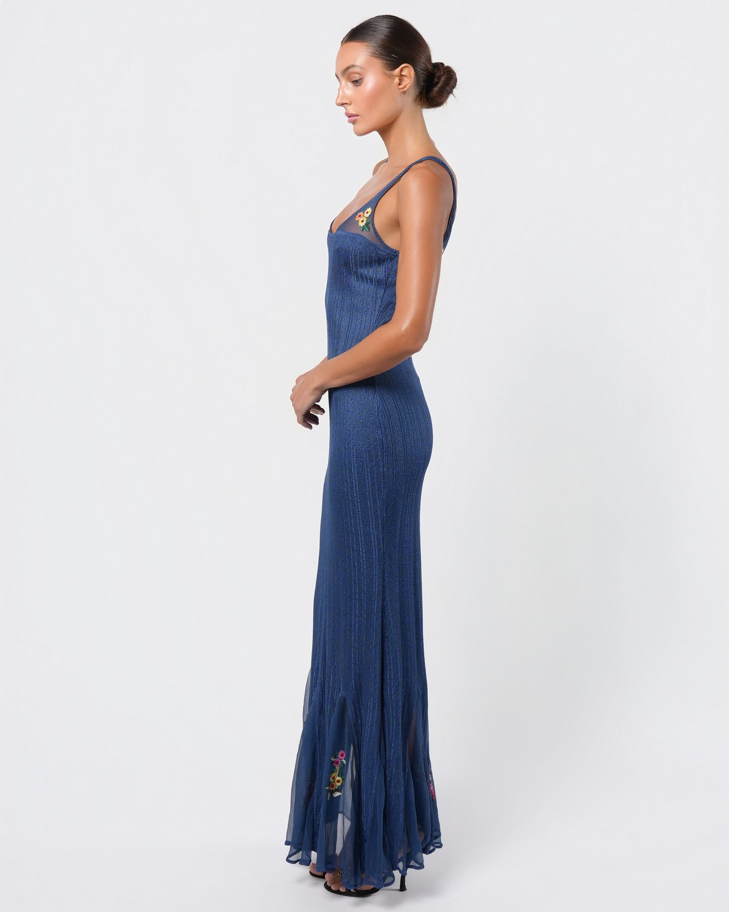 FW 2001 Knit Embroidered Gown