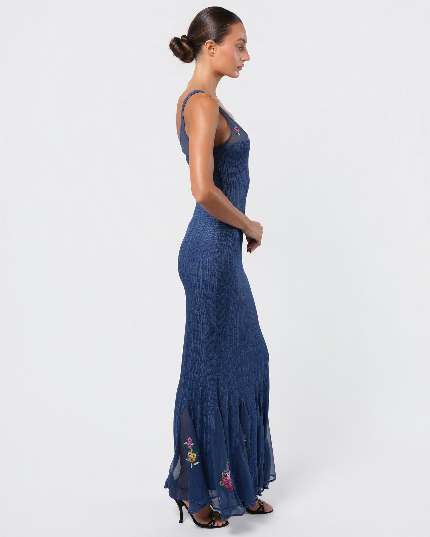 FW 2001 Knit Embroidered Gown