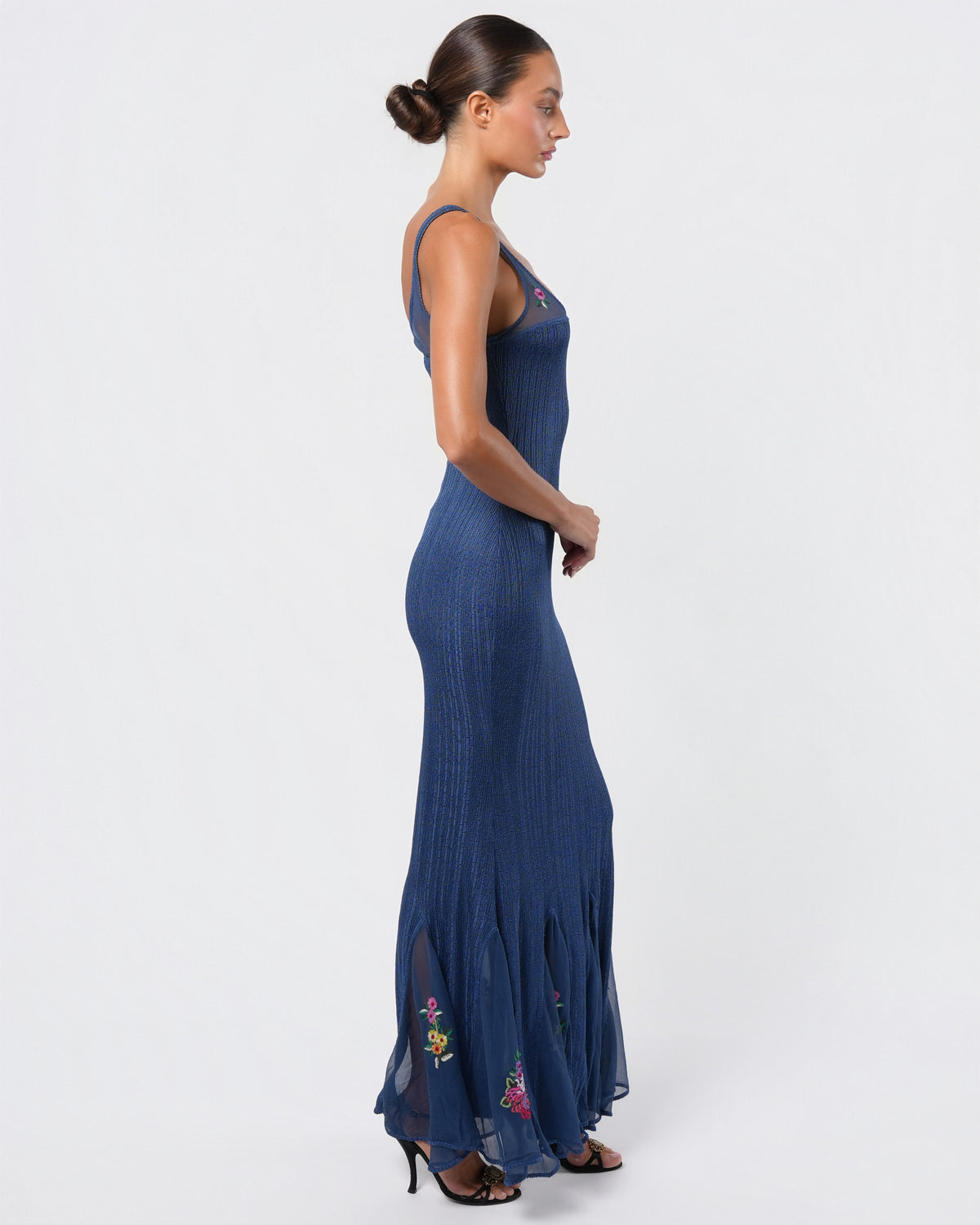 FW 2001 Knit Embroidered Gown
